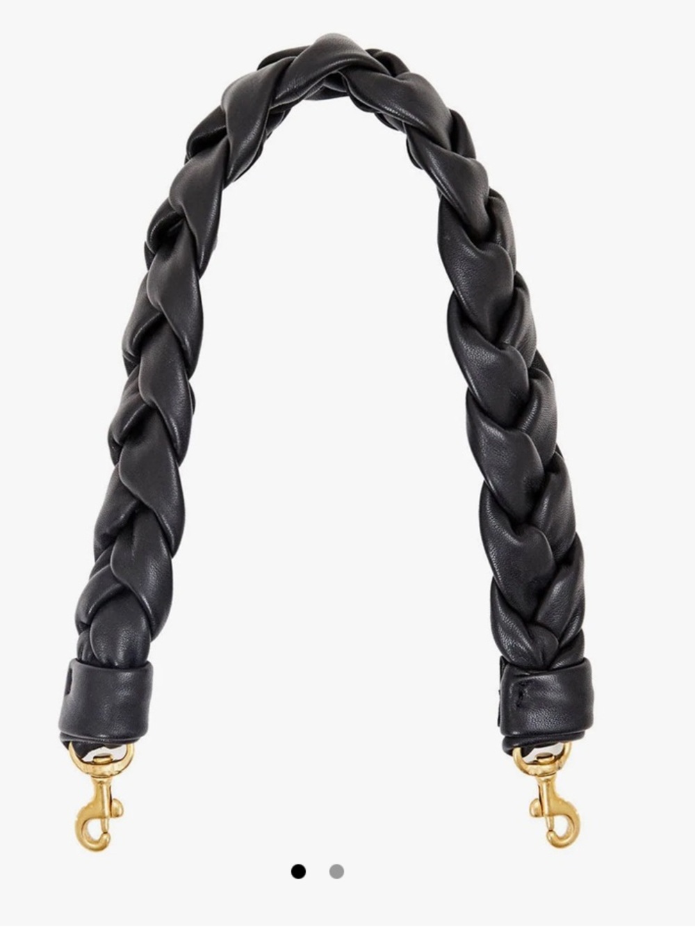 Clare V Braided Shoulder Strap in Black with Gold Hardware